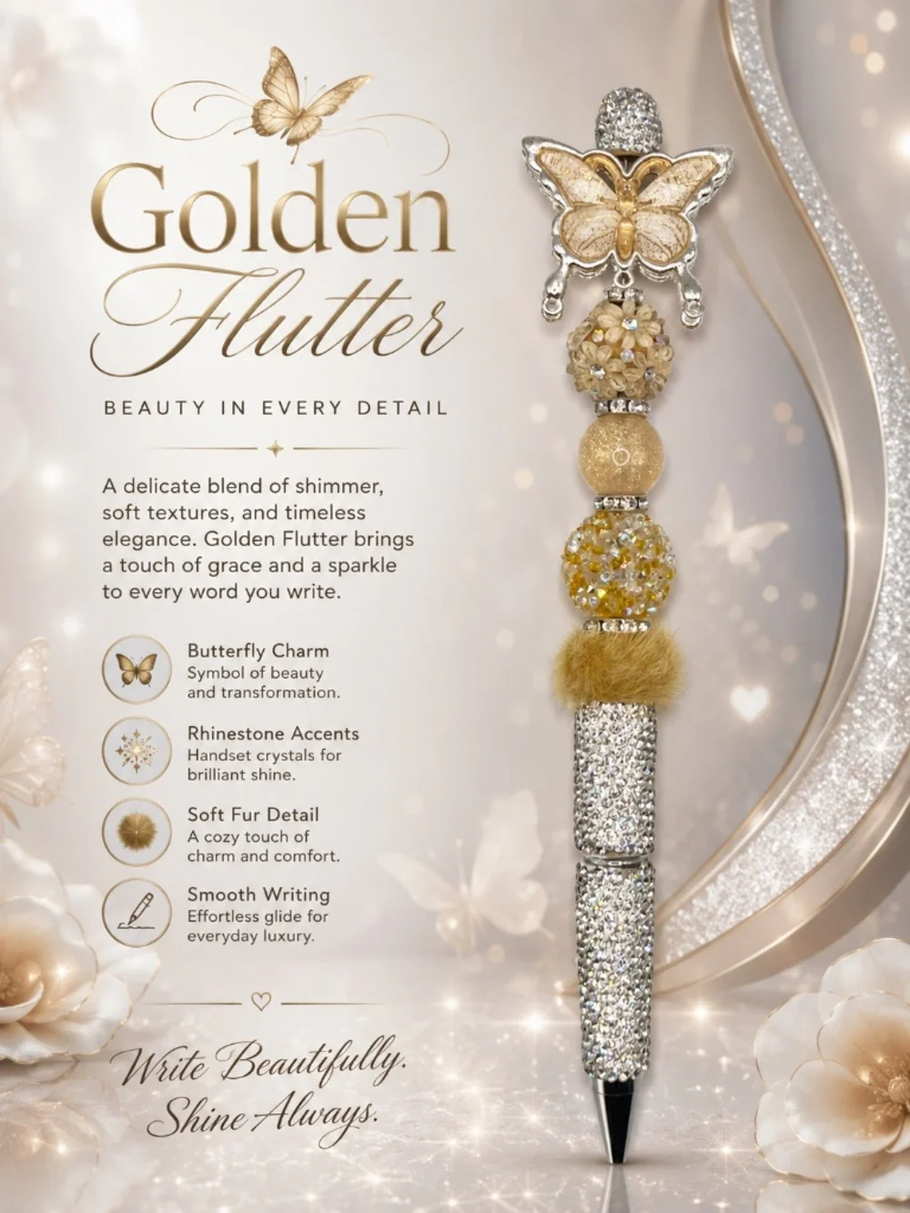 Golden Flutter Pen